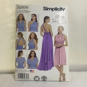 #S0856 Simplicity Misses Strick Wickelkleid zum Binden Schnittmuster UNGESCHNITTEN GR. XXS-XXL - Bild 1 von 5