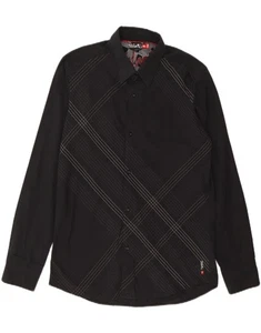 QUIKSILVER Mens Shirt Large Black Striped Cotton AC03 - Picture 1 of 3