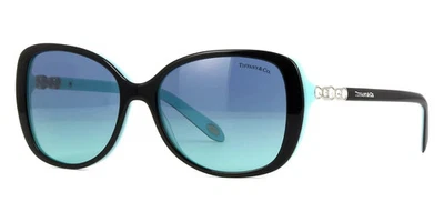 Women New Tiffany & Co. TF 4121B 80559S Black Blue Sunglasses / Authentic - Image 1 of 2
