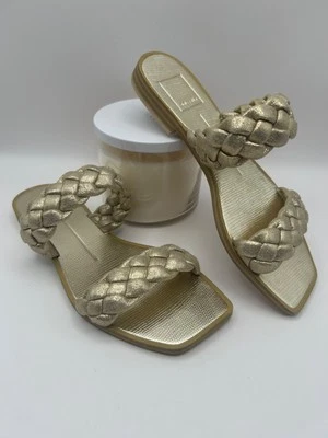 Dolce Vita Iman Women's Braided Strap Slide Sandals Size 5.5 Light Gold NWOT - Image 1 of 4