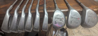 Tour Model II Red Dot Iron Set(3 to 8) & Tour Model III 1, 3, &5 Woods R Flex RH - Image 1 of 4