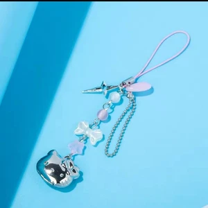 Sanrio Hello Kitty breloque argentée rose pendante Kawaii téléphone breloque bracelet y2k mignon - Photo 1 sur 3