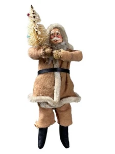 Vintage 5" Filz Belsnickel Weihnachtsmann Figur Ornament Handarbeit Volkskunst - Bild 1 von 7