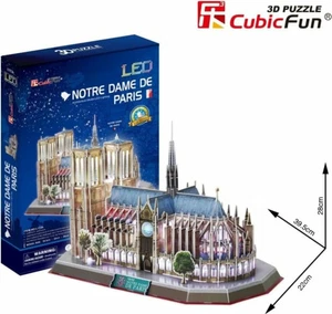 Cubic Fun, NOTRE DAME CATHEDRAL, 3D LED Puzzle, 149 Pieces - Picture 1 of 3