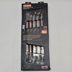 Icon Professional Large SAE Combination Wrench Set WCS-4 1-1/16" - 1-1/4" Inches - Picture 1 of 5
