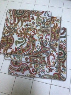 "Fundas de almohada Pottery Barn blancas florales algodón lino cremallera 3 piezas, talla 20""x 20""" Foto 1 de 4