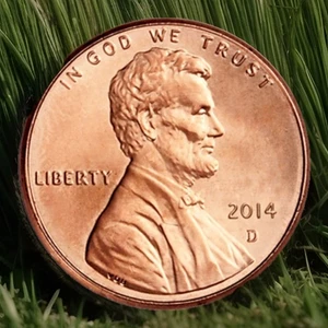2014-D Gem Red BU Lincoln Shield Cent/Penny From US Mint Roll FAST SHIPPING - Picture 1 of 5
