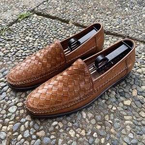 Vintage Cole Haan geflochtenes Leder Penny Halbschuhe Herren Größe 9,5 braun hergestellt in Italien - Bild 1 von 9