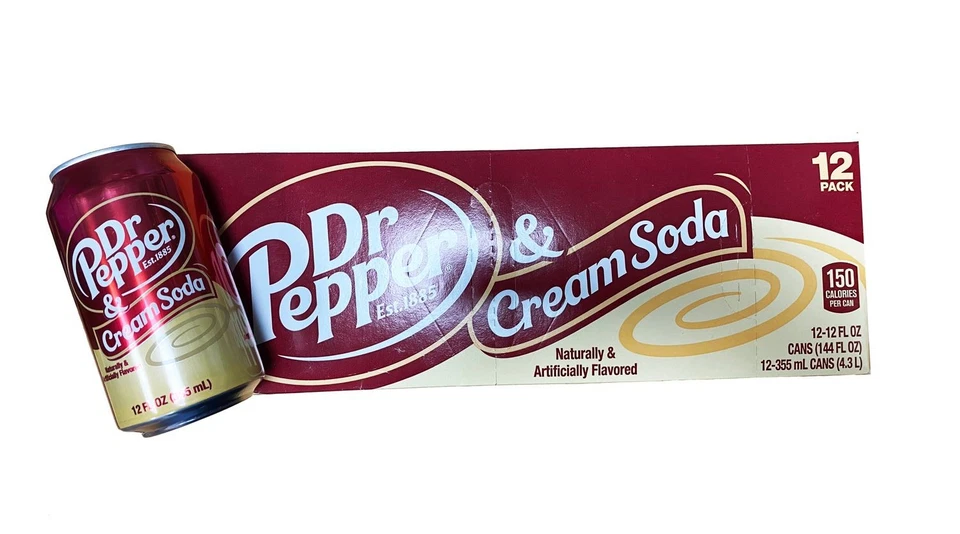 12 Dr Pepper Cream & Soda USA 0.355L incl. deposit EXP: 08.12.25 - Image 1 of 1