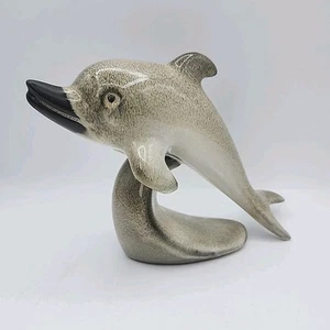 Vintage MCM Howard Pierce Kunstkeramik Delfin auf Welle Figur - Bild 1 von 9
