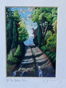 Impresión 8x10 firmada por Liz Collins "Off The Beaten Path" alfombra blanca y vidrio - Imagen 1 de 3