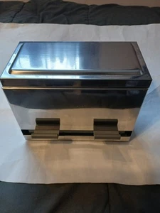Stainless Steel Straw Dispenser Holder with Metal Lid One Size, Silver - Picture 1 of 6