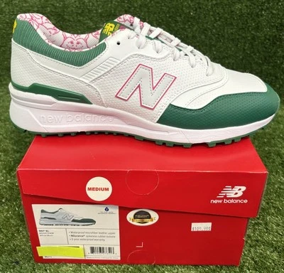 NEW BALANCE 997 SL Masters Spikeless Men's Golf Shoes White Green Pink NEW