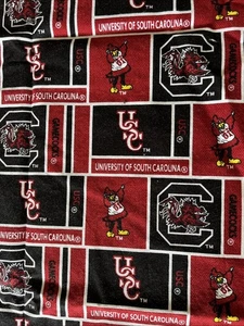 1 Yard University South Carolina Gamecock Fabric Football Basketball Sport Red - Picture 1 of 6