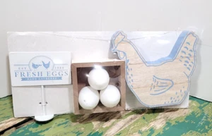 New Target Bullseye Playground Spring Blue Hen Farm Fresh Eggs Tray Prop Pack - Picture 1 of 2