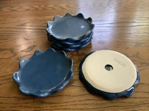 Set Of 6, Bernard Aoustin, Art Tout Vent, Dessert plate? 6.75”, Blue Ceramic - Picture 1 of 10