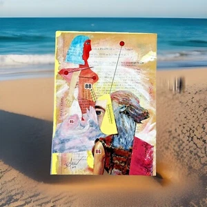 These Three - Original Mixed Media Painting Surrealism Fine Art 5" x 7" on Paper - Picture 1 of 3