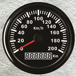 85mm GPS black 200kmh speedometer odo for car truck marine golf cart utv red led - Picture 1 of 7