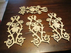 ANTIQUE FRENCH ARCHITECTURAL CAST IRON LOT OF 4 PIECES HANG THEM - Picture 1 of 6