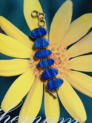 Pulsera artesanal artesanal Charles Albert Lapislázuli y Alquimia tono dorado Foto 1 de 4