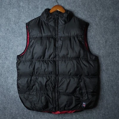 Chaqueta acolchada vintage Phat Farm para hombre XL negra chaleco con cremallera completa Y2K Foto 1 de 4