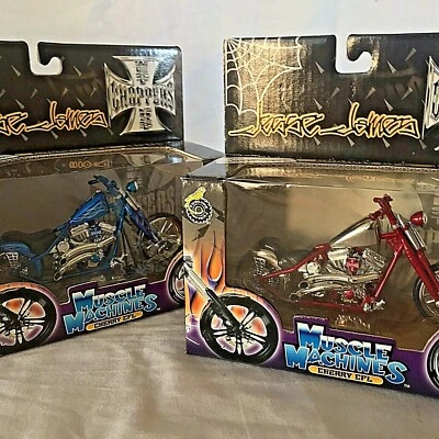 West Coast Choppers Muscle Machines Jesse James 1:18 Motorcycle Cherry CFL Set - Image 1 of 4