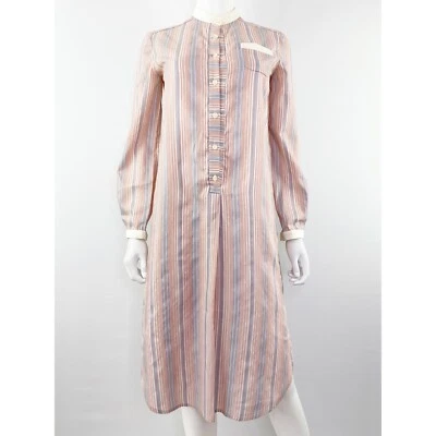 Vestido camisero vintage Ronald Kolodzie para Concept VII rosa a rayas manga larga Foto 1 de 4