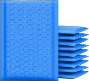 SuperPackage® 500 #000 4 x 7 Poly Bubble Mailers gepolsterte Umschläge - blau - Bild 1 von 3