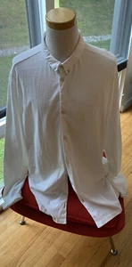 TRANSIT UOMO NWT, WHITE COTTON LINEN BUTTON DOWN WITH COLAT MENS 3XL CASUAL SHIR - Picture 1 of 12