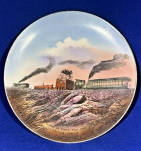Antique Summit of Pike's Peak Colorado Cog Railway Train Collector Plate 8 5/8" - Picture 1 of 16