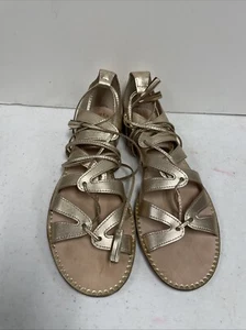 Lilly Pulitzer Women's Gladiator Gold Sandals Shoes Gold Size 7 M - Picture 1 of 10