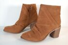 WOMAN ANKLE BOOT WOMAN ANKLE UNIVERSAL THREAD SHOE SIZE 10 SUEDE SIDE ZIPPER