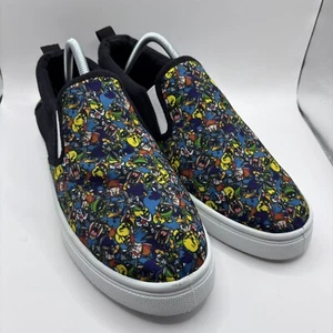 Scarpe slip on Looney Toons da uomo taglia 10 Bugs Bunny Tweety Bird Elmer Marvin Taz - Foto 1 di 10