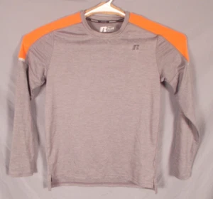 Russel Shirt Youth XL 14-16 Long Sleeve Dri-Power 360 Athletic Gray & Orange - Picture 1 of 7