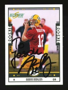 2005 SCORE 352 AARON RODGERS SIGNED AUTOGRAPHED PEDIGREED JULY 29, 2005 TO JASON