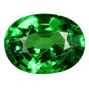 Piedra preciosa granate tsavorita verde Tanzania corte ovalado valioso de 1,13 quilates (7 x 6 mm) - Imagen 1 de 2