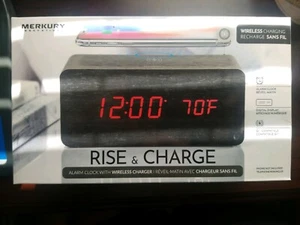 Rise & Charge Merkury Innovations Alarm Clock Docking Station Black New - Picture 1 of 4