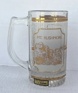 22K Gold Culver Mt. Rushmore Glass Beer Mug Stein Made in USA Nat’l Park System - Picture 1 of 15