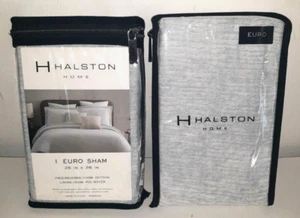 Halston Euro Sham Rena Mineralblau/Weiß 26" x 26" Neu im Paket Menge 2 - Bild 1 von 5