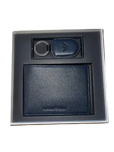 Emporio Armani Black Eagle Embossed Card Holder Designer Wallet - Picture 1 of 7