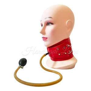 Inflatable Latex Neck Corset Suffocation Rubber Neck Collar Back Zipper Fetish - Picture 1 of 7