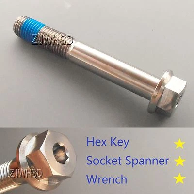 M10 x 1,5 x 70 Ti titanio tornillo perno tapa hexagonal cabeza de brida + azul Foto 1 de 2
