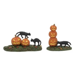 DEPT 56 Halloween GRUSELIGE KATZEN UND KÜRBISSE 2 Stück #6012285 NRFB 2024 * - Bild 1 von 3