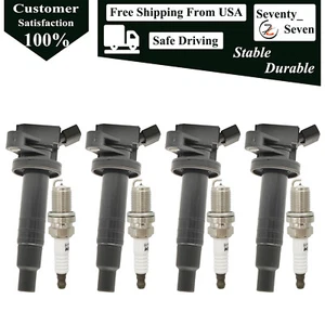 4Pcs Ignition Coil and Iridium Spark Plug Kit For 2000-2008 Toyota Corolla 1.8L - Picture 1 of 8