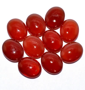 Natural Red Onyx Oval Cabochon 10x8 mm Lot 10 Pcs Calibrated Loose Gemstones - Picture 1 of 6