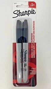 Sharpie Black Fine Tip PERMANENT MARKER 2pk Waterproof Smear-Proof No Fade 30162 - Picture 1 of 2