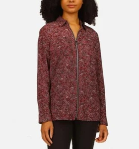 Michael Kors Damen schwarz Step Saum Roll-Tab Ärmel Top Petites P/M $ 84 PB94L317QP - Bild 1 von 5