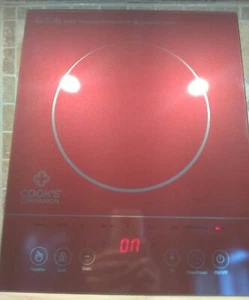 NEW Cooks Companion Induction Cooktop 1500W LED Programmable Cooker Merlot Red - Picture 1 of 9