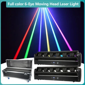 2 pezzi custodia luce testa mobile laser 6 occhi RGB DMX512 DJ festa discoteca luce stroboscopica - Foto 1 di 16
