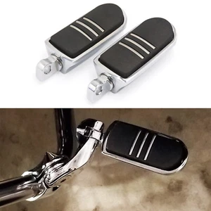 Juego de 2 estriberas de goma cromadas reposapiés de motocicleta para Harley Davidson - Imagen 1 de 8